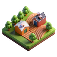 serene minimalist Isolated Geometric Farm Fields Drone View high quality png