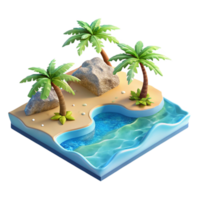 serene rustic Isolated Tropical Beach with Clear Water Transparent Background high resolution png