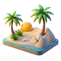 wonderful abstract Isolated Tropical Beach with Clear Water Transparent Background 4K png