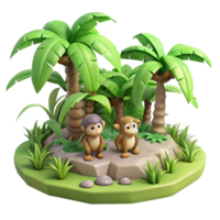 stunning abstract Isolated Tropical Jungle with Waterfall Transparent Background original png