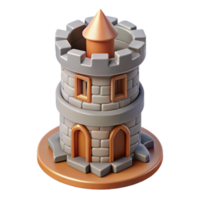 wonderful abstract Isometric Castle Tower Transparent Background original png