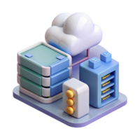 wonderful artistic Isometric Data Center with Cloud Computing for Digital Marketing Transparent authentic png
