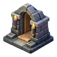 magnificent artistic Isometric Dungeon Entrance Isolated Element high quality png