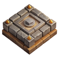 vibrant vintage Isometric Dungeon Tile Isolated original png