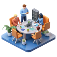 dramatic rustic Isometric Startup Team Meeting Transparent high resolution png