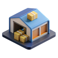 stunning creative Isometric Warehouse with Logistics and Distribution for E-commerce Transparent high resolution png