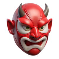 stunning abstract Kabuki Mask Dramatic Expression Red Paint Transparent Background genuine png