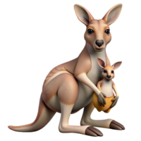 magnificent classic Kangaroo Isolated with Joey in Pouch professional png