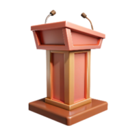 serene modern Keynote Speaker Podium with Front View Isolated original png