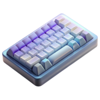 dramatic contemporary Keyboard with Backlit Keys Top View Transparent detailed png