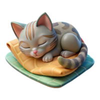 serene rustic Kitten Sleeping on a Blanket Cutout Isolated 4K png