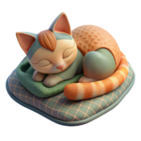 impressive vintage Kitten Sleeping on a Blanket Cutout Isolated high resolution png