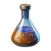 impressive artistic Laboratory Flask with Bubbling Liquid Isolated high resolution png