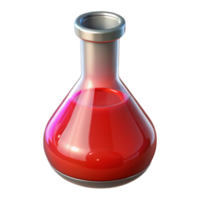 elegant rustic Laboratory Flask with Red Liquid Transparent Background high quality png
