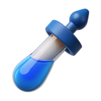 elegant artistic Laboratory Pipette with Blue Liquid Isolated high resolution png
