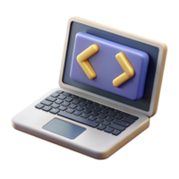 stunning artistic Laptop with Coding Screen Top View Cutout detailed png