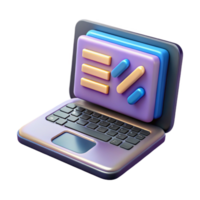 wonderful rustic Laptop with Coding Interface Isolated Element 4K png