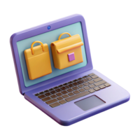 beautiful abstract Laptop with Online Shopping Website Isolated on Transparent Background high resolution png