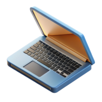 beautiful abstract Laptop with Open Lid Top View on Transparent Background genuine png