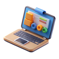 wonderful minimalist Laptop with Project Management Software Isolated on Transparent Background premium png