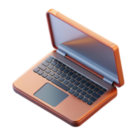 impressive contemporary Laptop with Open Lid Top View on Transparent Background authentic png