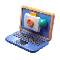 extraordinary vintage Laptop with Call Interface Isolated on Transparent Background high quality png