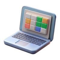 vibrante clássico computador portátil com planilha Programas isolado em transparente fundo exclusivo png