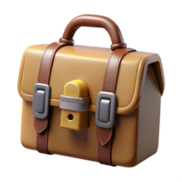 vibrant artistic Leather Briefcase with Combination Lock Transparent Background authentic png