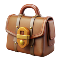 vibrant abstract Leather Briefcase Brown Combination Lock Isolated high quality png