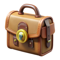 beautiful abstract Leather Briefcase with Combination Lock Transparent Background high quality png