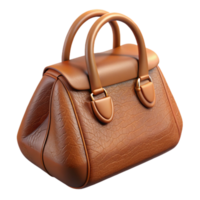 wonderful modern Leather Handbag Brown Color Isolated on Transparent Background exclusive png