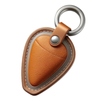 elegant abstract Leather Keychain with Metal Ring Transparent Background high resolution png