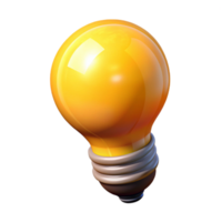 beautiful modern Lightbulb Smart Connected Glowing Yellow Transparent Background high resolution png
