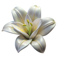 impressive minimalist Lily Flower Elegant Bloom White Petals Transparent Background authentic png