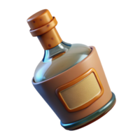 impresionante clásico espíritu botella aislado en transparente antecedentes con etiqueta auténtico png