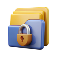 extraordinary artistic Locked Folder Icon with Yellow Lock Cutout Isolated genuine png