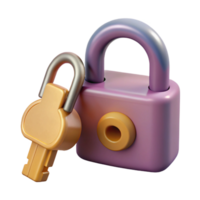 impressive creative Lock and Key Side View Transparent Background exclusive png