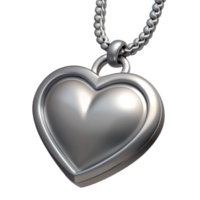 extraordinary creative Locket Silver Heart Shaped with Chain Isolated on Transparent Background original png