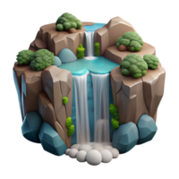 impressive creative Low Angle Drone Shot of Waterfall Cutout original png