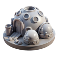 impressive modern Lunar Base with Habitat Modules Transparent Element professional png