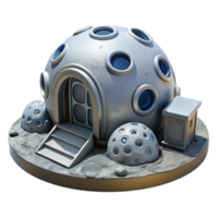 beautiful minimalist Lunar Base with Habitat Modules Transparent Element high resolution png