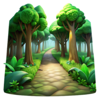 elegant modern Lush Green Forest Path with Sunlight Filtering Through Transparent Background exclusive png