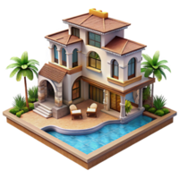 elegant abstract Luxury Villa with Pool Isolated exclusive png