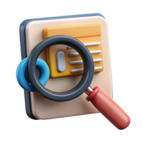 beautiful modern Magnifying Glass Over Online Course Text Isolated professional png