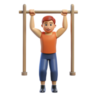 magnificent abstract Man Doing Pull Ups Front View Isolated Cutout high quality png