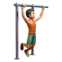 magnificent abstract Man Doing Pull Ups Front View Isolated Cutout professional png