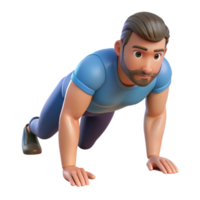 vibrant abstract Man Doing Push Ups Side View Transparent Background high resolution png