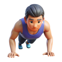 stunning artistic Man Doing Pushups Front View Isolated detailed png