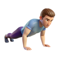 wonderful abstract Man Doing Push Ups Side View Transparent Background high resolution png