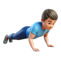 impressive classic Man Doing Push Ups Side View Transparent Background original png